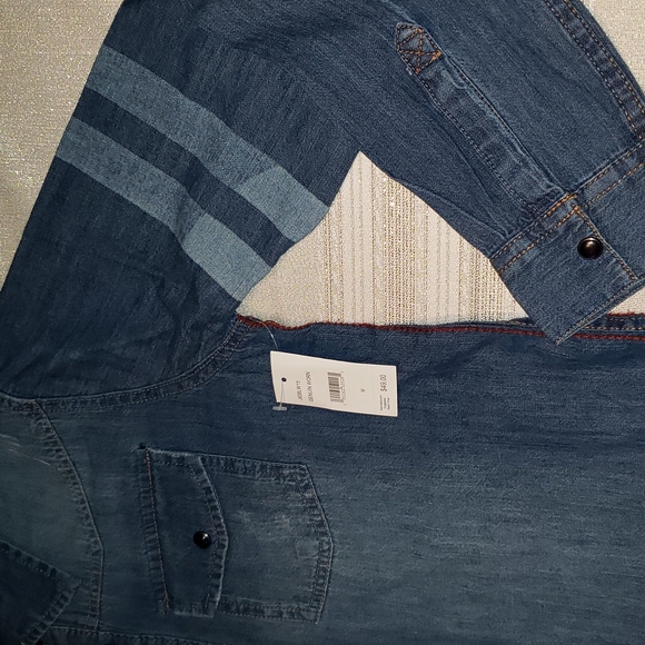 JOE'S Long Sleeve Distressed Denim Snap Button Up Shirt NEW Big Kids M (10/12) - Picture 4 of 15